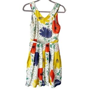 Anthropologie Dress Women’s 2 Girls from Savoy Floral 100% Silk Fit & Flare